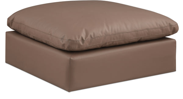 Comfy Brown Vegan Leather Modular Ottoman 188Brown-Ott Meridian Furniture