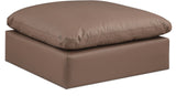 Comfy Brown Vegan Leather Modular Ottoman 188Brown-Ott Meridian Furniture