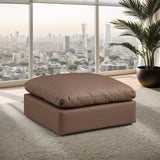 Comfy Brown Vegan Leather Modular Ottoman 188Brown-Ott Meridian Furniture