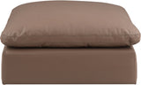 Comfy Brown Vegan Leather Modular Ottoman 188Brown-Ott Meridian Furniture