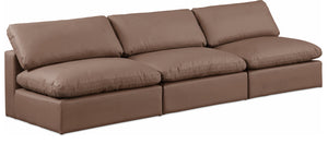 Comfy Brown Vegan Leather Modular Sofa 188Brown-S117 Meridian Furniture