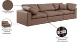 Comfy Brown Vegan Leather Modular Sofa 188Brown-S119 Meridian Furniture