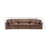 Comfy Brown Vegan Leather Modular Sofa 188Brown-S119 Meridian Furniture