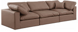 Comfy Brown Vegan Leather Modular Sofa 188Brown-S119 Meridian Furniture