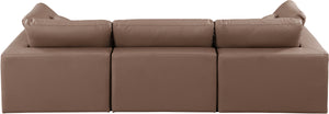 Comfy Brown Vegan Leather Modular Sofa 188Brown-S119 Meridian Furniture
