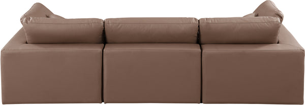 Comfy Brown Vegan Leather Modular Sofa 188Brown-S119 Meridian Furniture