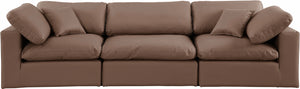 Comfy Brown Vegan Leather Modular Sofa 188Brown-S119 Meridian Furniture