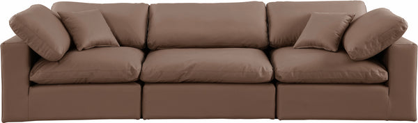 Comfy Brown Vegan Leather Modular Sofa 188Brown-S119 Meridian Furniture