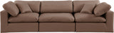 Comfy Brown Vegan Leather Modular Sofa 188Brown-S119 Meridian Furniture