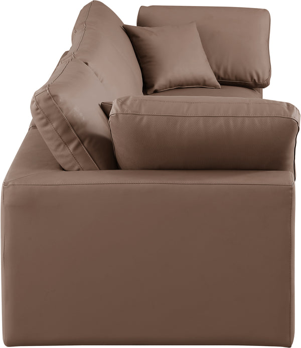 Comfy Brown Vegan Leather Modular Sofa 188Brown-S119 Meridian Furniture