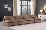 Comfy Brown Vegan Leather Modular Sofa 188Brown-S156 Meridian Furniture