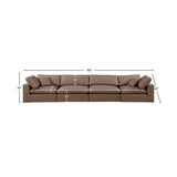 Comfy Brown Vegan Leather Modular Sofa 188Brown-S158 Meridian Furniture