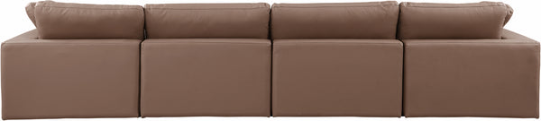 Comfy Brown Vegan Leather Modular Sofa 188Brown-S158 Meridian Furniture