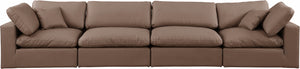 Comfy Brown Vegan Leather Modular Sofa 188Brown-S158 Meridian Furniture