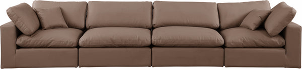 Comfy Brown Vegan Leather Modular Sofa 188Brown-S158 Meridian Furniture