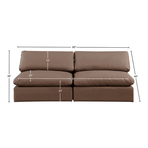 Comfy Brown Vegan Leather Modular Sofa 188Brown-S78 Meridian Furniture