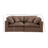 Comfy Brown Vegan Leather Modular Sofa 188Brown-S80 Meridian Furniture