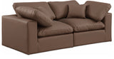 Comfy Brown Vegan Leather Modular Sofa 188Brown-S80 Meridian Furniture