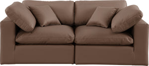 Comfy Brown Vegan Leather Modular Sofa 188Brown-S80 Meridian Furniture