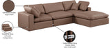 Comfy Brown Vegan Leather Modular Sectional 188Brown-Sec4A Meridian Furniture