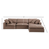 Comfy Brown Vegan Leather Modular Sectional 188Brown-Sec4A Meridian Furniture