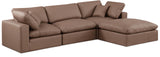 Comfy Brown Vegan Leather Modular Sectional 188Brown-Sec4A Meridian Furniture