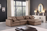 Comfy Brown Vegan Leather Modular Sectional 188Brown-Sec4A Meridian Furniture