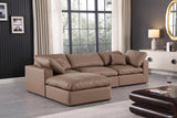 Comfy Brown Vegan Leather Modular Sectional 188Brown-Sec4A Meridian Furniture