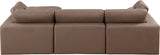 Comfy Brown Vegan Leather Modular Sectional 188Brown-Sec4A Meridian Furniture