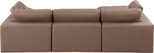 Comfy Brown Vegan Leather Modular Sectional 188Brown-Sec4A Meridian Furniture