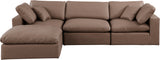 Comfy Brown Vegan Leather Modular Sectional 188Brown-Sec4A Meridian Furniture