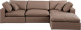 Comfy Brown Vegan Leather Modular Sectional 188Brown-Sec4A Meridian Furniture