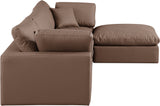 Comfy Brown Vegan Leather Modular Sectional 188Brown-Sec4A Meridian Furniture