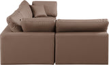 Comfy Brown Vegan Leather Modular Sectional 188Brown-Sec4B Meridian Furniture