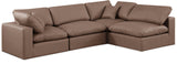 Comfy Brown Vegan Leather Modular Sectional 188Brown-Sec4B Meridian Furniture