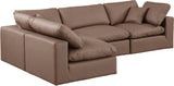 Comfy Brown Vegan Leather Modular Sectional 188Brown-Sec4B Meridian Furniture