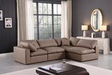 Comfy Brown Vegan Leather Modular Sectional 188Brown-Sec4B Meridian Furniture