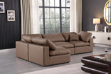 Comfy Brown Vegan Leather Modular Sectional 188Brown-Sec4B Meridian Furniture