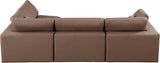 Comfy Brown Vegan Leather Modular Sectional 188Brown-Sec4B Meridian Furniture