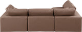 Comfy Brown Vegan Leather Modular Sectional 188Brown-Sec4B Meridian Furniture