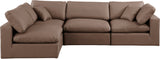 Comfy Brown Vegan Leather Modular Sectional 188Brown-Sec4B Meridian Furniture