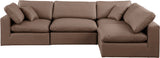 Comfy Brown Vegan Leather Modular Sectional 188Brown-Sec4B Meridian Furniture