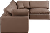 Comfy Brown Vegan Leather Modular Sectional 188Brown-Sec4B Meridian Furniture