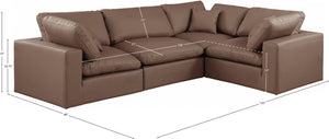 Comfy Brown Vegan Leather Modular Sectional 188Brown-Sec4C Meridian Furniture
