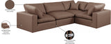 Comfy Brown Vegan Leather Modular Sectional 188Brown-Sec4C Meridian Furniture