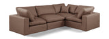 Comfy Brown Vegan Leather Modular Sectional 188Brown-Sec4C Meridian Furniture