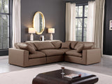 Comfy Brown Vegan Leather Modular Sectional 188Brown-Sec4C Meridian Furniture