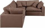 Comfy Brown Vegan Leather Modular Sectional 188Brown-Sec4C Meridian Furniture