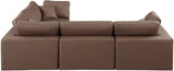 Comfy Brown Vegan Leather Modular Sectional 188Brown-Sec4C Meridian Furniture