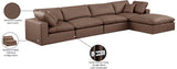 Comfy Brown Vegan Leather Modular Sectional 188Brown-Sec5A Meridian Furniture